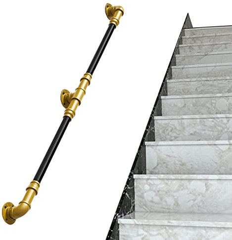 CuNtoHHH rutschfeste Treppenhandläufe mit Beschlägen Treppenhandlauf-Set, Treppengeländer 2 m 2,5 m 3 m 3,5 m 4 m 4,5 m 5 m 5,5 m 6 m Sicherheitsstützstange (Größe: 10 Fuß/300 cm)