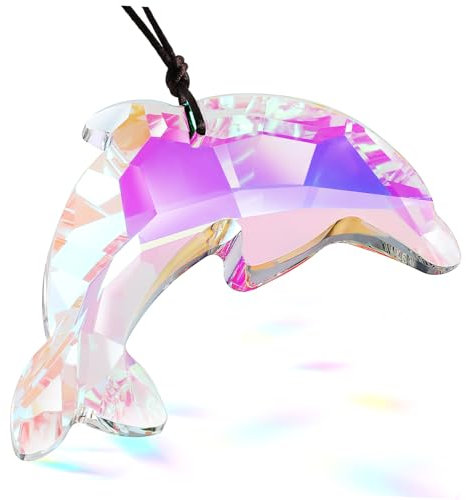 SUPVOX Attrape-soleil Suspendu Géométrique De Fenêtre Statue De Dauphin Ornement Pour Maison Décoration Pendentif Cristal
