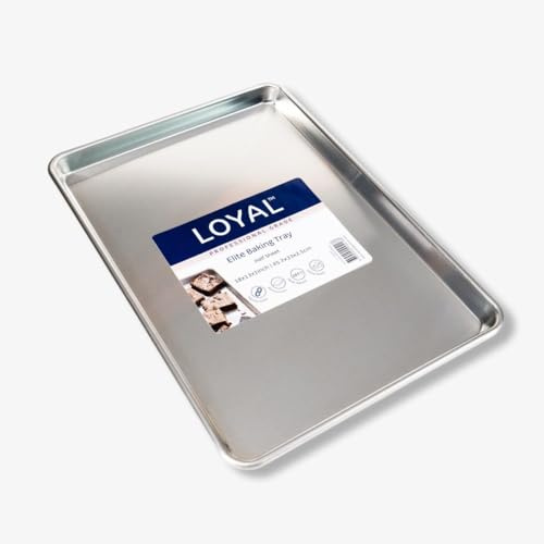 LOYAL Elite Teglia Rettangolare 46x33 cm, Teglia da Forno in Alluminio Antiaderente Professionale per Biscotti, Pasticcini e altro ancora, Baking Tray, 46x33 cm