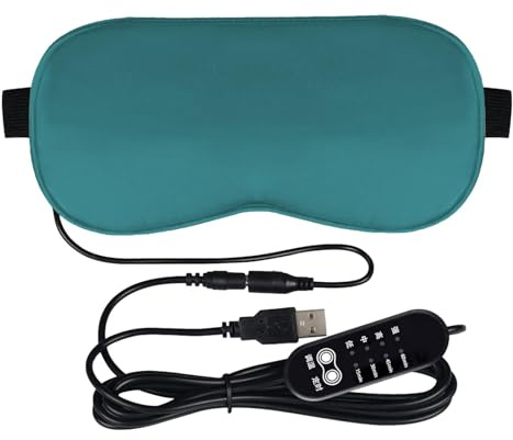 Almohada térmica de masaje ocular, almohadillas térmicas ajustables por | USB, parche térmico eléctrico suave, almohadilla de control de temperatura, compresa de calor para ojos