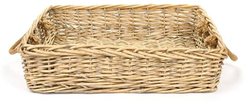 NUVOLE DI STOFFA Cesto Rettangolare Vimini con Manici Carlotta Rossa 2 Varianti(1pz) 70x56x16 cm