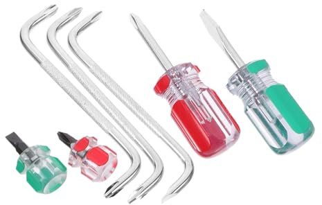 IWOWHERO Jeu de Tournevis Coudé Z à Tête Plate et Cruciforme Magnétique en Acier Chrome-vanadium, Petit Tournevis pour Espaces Étroits, 1 Set Solide et Pratique
