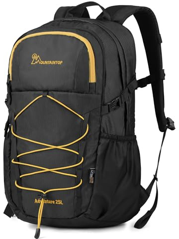 Mountaintop 25 l/30 l vandringsryggsäck, dagryggsäck för män och kvinnor för dagsvandringar, utomhus, cykelturer, 25 l, svart, 25L, Ryggsäck Ryggsäckar