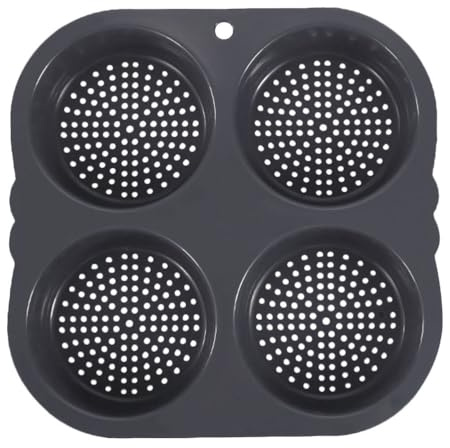 UTHCLO Moule à pain rond pour hamburger : moule à baguettes en silicone à 4 compartiments pour petits pains faits maison et toasts artisanaux - pour le petit-déjeuner en famille