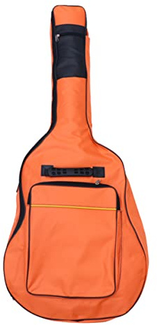 Toddmomy Folk Akustikgitarrentasche Aus Wasserdichter Rucksack Mit Doppelgurt Und Kleiner Vordertasche Für Gitarre Orange