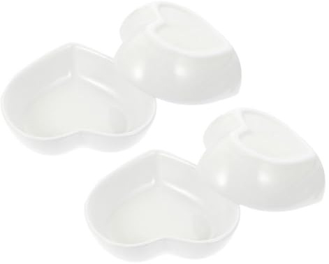 Homoyoyo 4pcs Heart Shaped Ceramic Dipping Bowls Stylish Sauce Dishes for Condiments Sauces for Restaurants and Home Dining Small Serving Trays for Sushi and Appetizers
