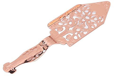 RASTKY Vintage Absinthe Spoon Hollow Design Wormwood Cocktail Bar Glass Cup Drinking Filter Spoon Stainless Steel Absinthe Fountain (Rose Gold)