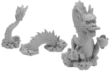 CHICAMPERA Statuetta Drago Da Tavolo e Statua Da Giardino Aperta in Resina, Decorazione Per Acquario e Arredamento Cinese, Set Decorativo Per Casa, Ufficio e Spazio Esterno