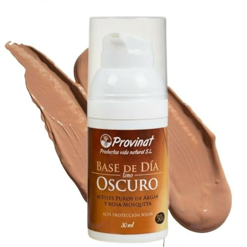 PROVINAT Crema Facial con Color Oscuro y Protector Solar 50. CC Cream Alta Cobertura Hidratante con Aceite de Argán, Aloe Vera y Rosa Mosqueta y Vitamina A. Para Todo Tipo de Pieles