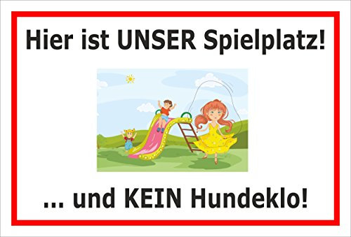 Melis-Folienwerkstatt Schild - Kein Hundeklo Spielplatz - 30x20cm - Bohrlöcher - 3mm Aluverbund – 20 VAR S00187-014-B