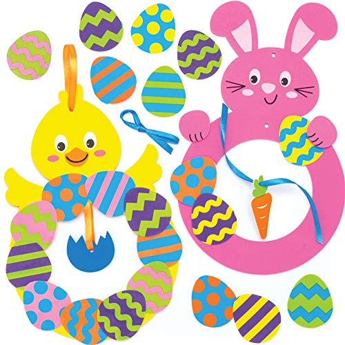 Baker Ross Couronnes de Pâques en mousse (Lot de 2) - Loisirs créatifs de Pâques pour enfants, coleurs assorties
