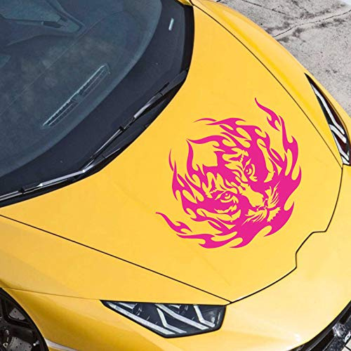 JINTORA - Autocollant Voiture Tribu De Tigre 50cm x 43cm Pink - Sticker Auto résistant intempéries en Vinyle - Facile à Coller sur carrosserie vitre Pare-Chocs - Accessoire déco Original véhicule