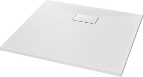 vidaXL Bac de Douche Receveur de Douche Rectangulaire Salle de Bain Maison Intérieur Trou de Drain Standard de 9 cm SMC Blanc 90x80 cm