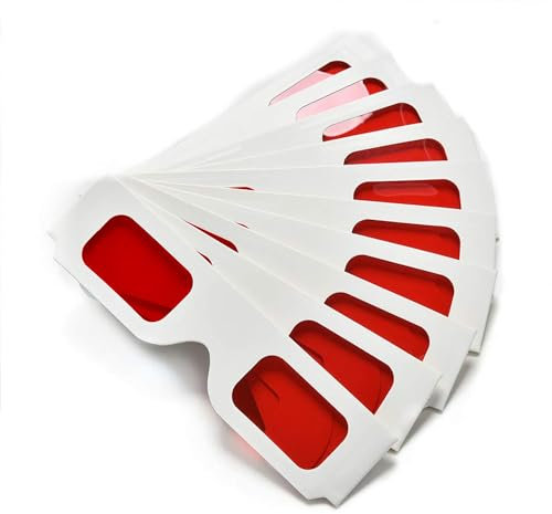 Othmro 20 pezzi occhiali in cartone 3D rosso rosso cartone occhiali bianco occhiali 3D occhiali per video virtuali 3D DVD 3D videogiochi fumetti immagini