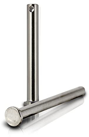 PROTECH 2 Stück Steckbolzen 10x64mm Edelstahl V4A rostfreier A4 Bolzen Splintbolzen Stecksplint Sicherungsbolzen Bolzen mit Kopf und Splintloch