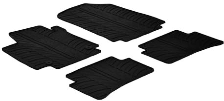 AROBA GL0053CA Design Gummi Fußmatten kompatibel mit Renault Captur BJ. 06.2013-12.2019 erhöhter Rand 4 TLG Farbe Schwarz Gummimatten Automatten passgenau