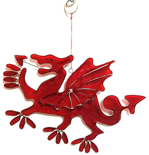 Red Welsh Dragon Handcrafted Suncatcher Creating A Stained Glass Effect Ideal Sun Catchers For Windows