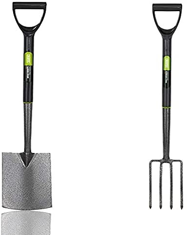 HMIR Spade and Fork Set for Gardening Garden Spade and Fork Set Garden Fork and Spade Set Fork and Spade set Garden Tools For gardening (102.5Lx 21.5W x 14.5H)