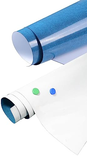 2pz 60cm x 40cm Foglio Metallico per Magneti, Premium Autoadesiva, Pellicola di Ferro Lavagna Magnetica, Eccellenti Proprietà Recettive ai Materiali Magnetici, Scrivere Cancellare, TKD9020-60cm-2X
