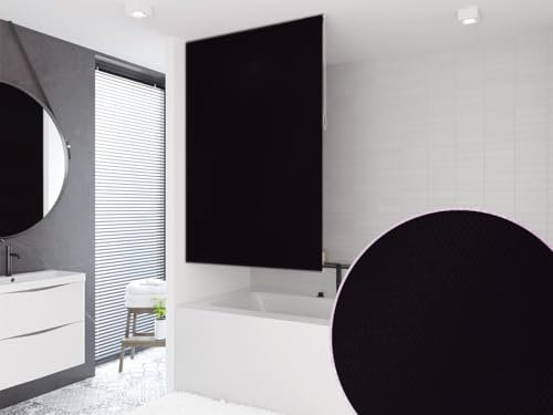 probath Basic DUSCHROLLO PEVA 100x240 cm Uni SCHWARZ! Shower Rollo Curtain!