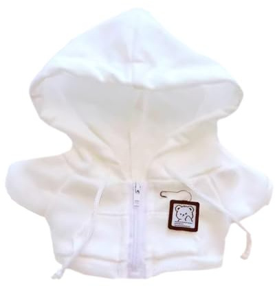 niannyyhouse 10 cm ~ 15 cm 20 cm Plüschpuppenkleidung Hoodie Cardigan Jacke weich gefülltes Plüschtier verkleiden sich (weiß, 20 cm)