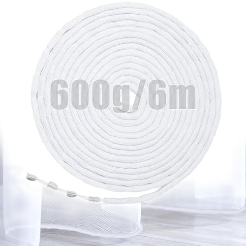 Ziamzra 600g Pesi per Tende da Esterno 6m Pesi per Tende da Interno 100g/m Piombini per Tende Peso per Tende Pesi Tende Piombo per Tende per Tenda Tappetino per Doccia Zanzariera Accessori per Tenda