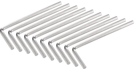 TOP-VIGOR 10Pcs 2.5mm Hex Key Wrench, Metric CR-V L Shaped Allen Key Imperial Hexagon Head Spanner Tool for Repairing, Installation