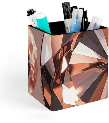 NQHJT Stiftehalter, Make-up-Pinselhalter für Damen, quadratisch, für Büro, Schreibtisch, Schreibtisch, Tisch, Schreibwaren-Organizer, Roségold