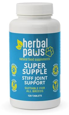 Herbal Paws Super Supple Stiff Joint Support Capsules for Dogs - Joint Support Food Supplement for Dogs. 100% Natural. No Additives. Strengthens Joints
