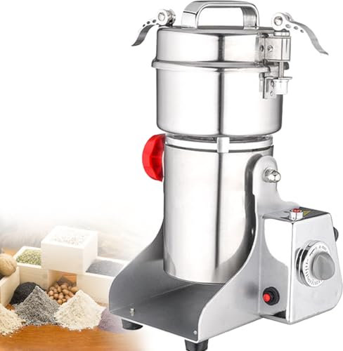 Molino de Cereales Eléctrico,Máquina de Moler Maiz Acero Inoxidable Molinillo Especias Multifunción Moledor de Cafe Molino Profesional,800g