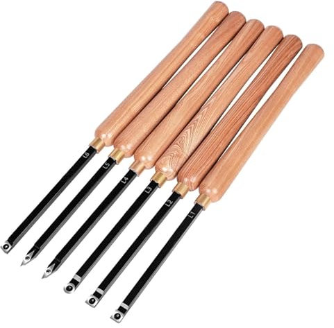 Ciseaux à bois Ensemble d'outils de tour électrique for tournage du bois/kits de projets de ciseaux de tour en acier allié à pointe avec insert en carbure remplaçable et poignées confortables for arti