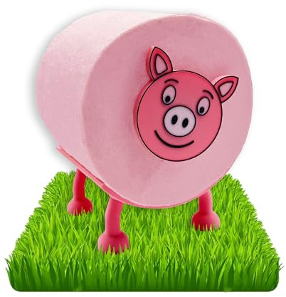 Toilettenpapierhalter Schwein für 38 und 42mm Rollen - Toilettenschwein, Toilettentier ähnlich Kuh & Schaf, Klorollenhalter, Aufbewahrung oder als Geschenk - Made by R-Satz Shop (1 Stück)