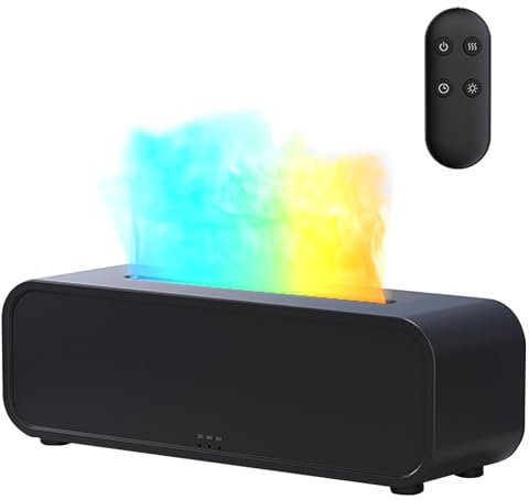 Diffusore Di Oli Essenziali Fiamma, Diffusore Di Aromi Per Oli Essenziali, Umidificatore E Diffusore Di Oli Essenziali,Diffusore Profumo Ambiente Elettrico,Con Telecomando,Auto Spegnimento Senza Acqua