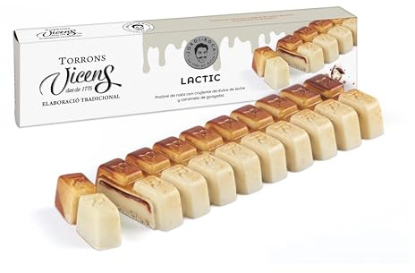 Turrón Lactic 300g by Jordi Roca en Estuche Torrons Vicens Sinergia - Dulce navideño calidad suprema - Praliné nata dulce de leche y caramelo - Tradición e innovación (1 Turrón, 1, unidad)