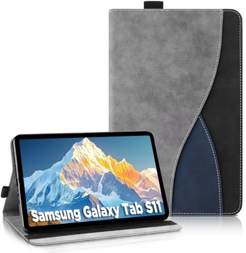 AsWant Hülle für Samsung Galaxy Tab S11 2025 11 Zoll SM-X730 / SM-X736 - Ultradünne Business Tricolor Tablette mit Portemonnaie und Standfunktion Schutzhülle (Gray)