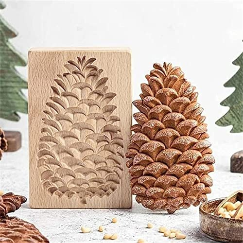 Carved Wooden Cookie Mold, Wooden Multi-Pattern Cookie Mould, Suitable for Cookies, Gingerbread, Springerle, Marzipan & Chocolate Pies, Suitable for Christmas, Thanksgiving, Halloween & Easter (#2)