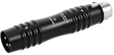 UKCOCO Amplificador de Micrófono Dinámico con Alimentación de 48v Aumento de Ganancia 28db Carcasa de Aluminio Negro para Uso en Transmisión en Directo y Conciertos