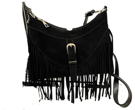 GMGQJST Fransentasche Umhängetasche mit Quaste, leichte Tasche mit großem Fassungsvermögen(Color1)