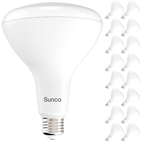 Sunco 16 Pack BR40 LED Light Bulbs, Indoor Flood Lights, Recessed Can Light Bulb, 1400 LM, 17W (100W Equivalent), 5000K Daylight, Dimmable, E26 Base, for Home, Bedroom, Kitchen UL.