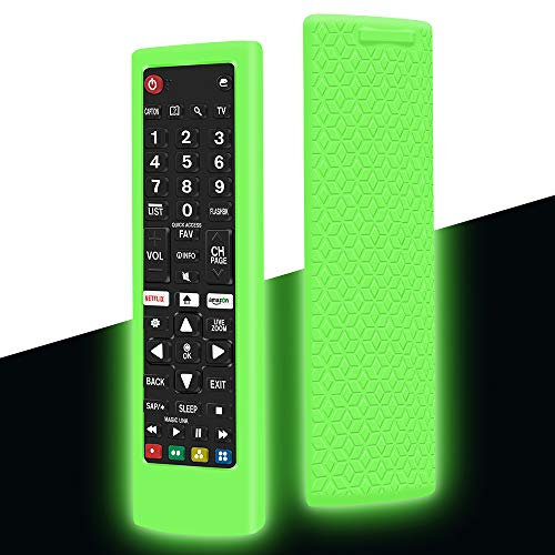 Silikon Hülle Schutzhülle für LG Fernbedienung TV AKB75095308 AKB75095307 AKB73715601 Fernbedienungen TV Remote Control Cover Case Anti-Rutsch Stoßfest Silikonhülle für LG Fernbedienung (Glow Green)