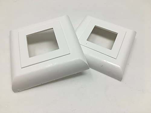 2 x Abdeck Rosetten Eckig für Geländer | Rohre | Heizungen Schmiede Eisen Rosete Weiß Innenmass 20x20 weiss