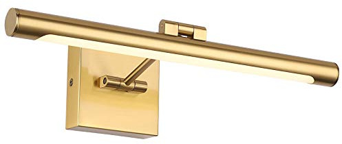 Joosenhouse LED Picture Light Fixtures Dimmable 16.53 Inch Modern Metal Artwork Hallway Lamps with Single Swing Arm, 7W (50W Eqv.), Hardwired Connection, Warm White, CRI80+, Golden-Like Brass Finish