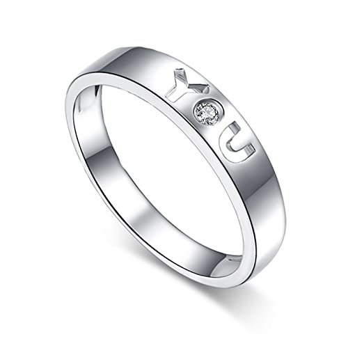Epinki Platin Trauringe, Labor Erstellt Diamant Verlobung Ringe You Form, Freundin Geschenk, Echtes Gold Kollektion, Damen, Gr.58 (18.5)