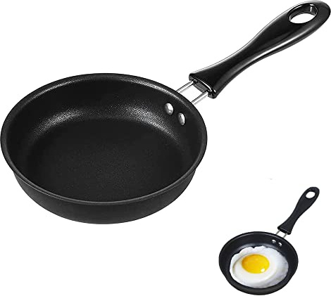 Spydge 1 piezas Mini Sartén 12cm Mini Sartén Para Tortillas Sartén Para Tortillas con Mango De Seguridad Aislante Para Huevos Tocino Filetes