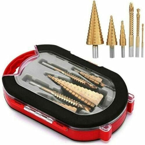 LSDZHK 6PCS Drill Bit Set - 3 Sizes Step Drill Bit + 3 Sizes Twist Drill Bit, 3-8mm Serrated Saw Drill Bit for Metalworking, Woodworking, Hole Drilling