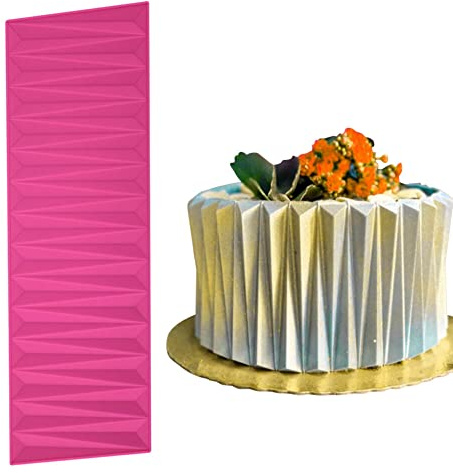 Diamant Kuchen Schablone Rechteckige Strukturmatte Silikon Prägematte für Fondant Schokolade Cookie Tortendeko Kekse Dessert