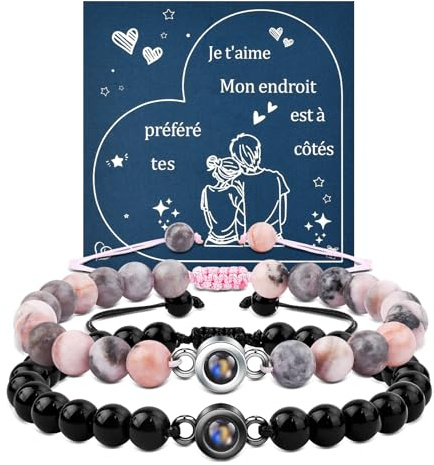 YELUWA Ich Liebe Dich 100 Sprachen Armbänder Paare Geschenke, Paare Armbänder Fernbeziehung Ihr Armband Valentinstag Süßesten Weihnachten Paare Geschenke Für Ihn Ihr Freund Freundin Männer Frauen FR