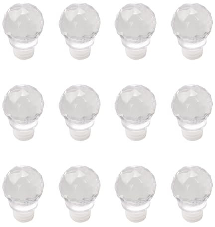 INCREWAY 12 tappi per bottiglia di vino, tappo trasparente per bottiglia di vino, ermetico in silicone, tappo di tenuta per bottiglie di vetro