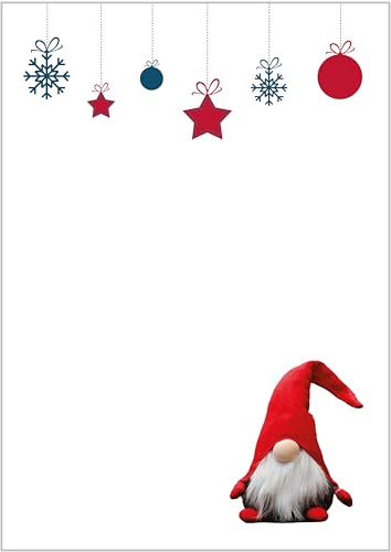 Briefpapier Wichtel DIN A4 - Papier Weihnachten - 20 Blatt - Motiv Nr. 027 | 120g/m²