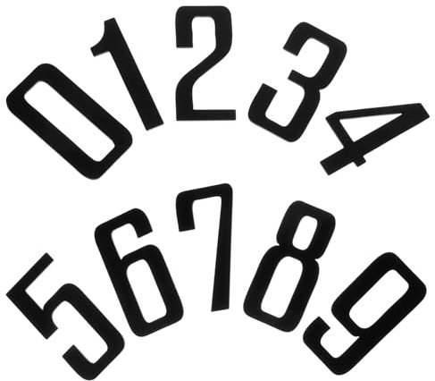 KITANDOVE Metall-adressnummernschild 10er-pack Große Hausnummern Für Außenwände Moderne Stilnummernschilder